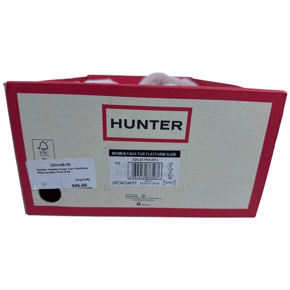 Hunter Crossover Slide Slippers Flatform Womens 8 Cozy Faux Fur Azalea Pink - Picture 7 of 7